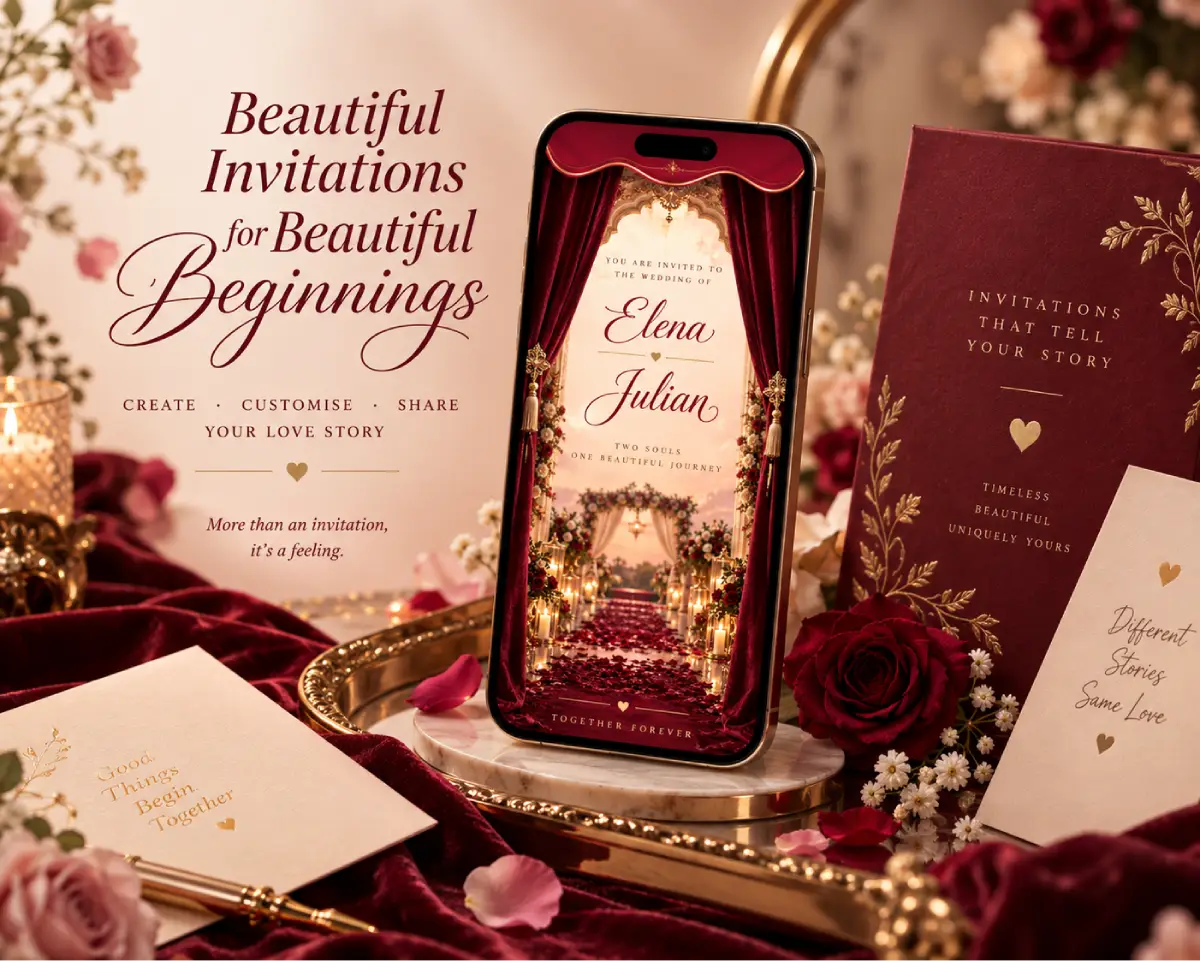 Royal Ruby wedding invitation, photo 1