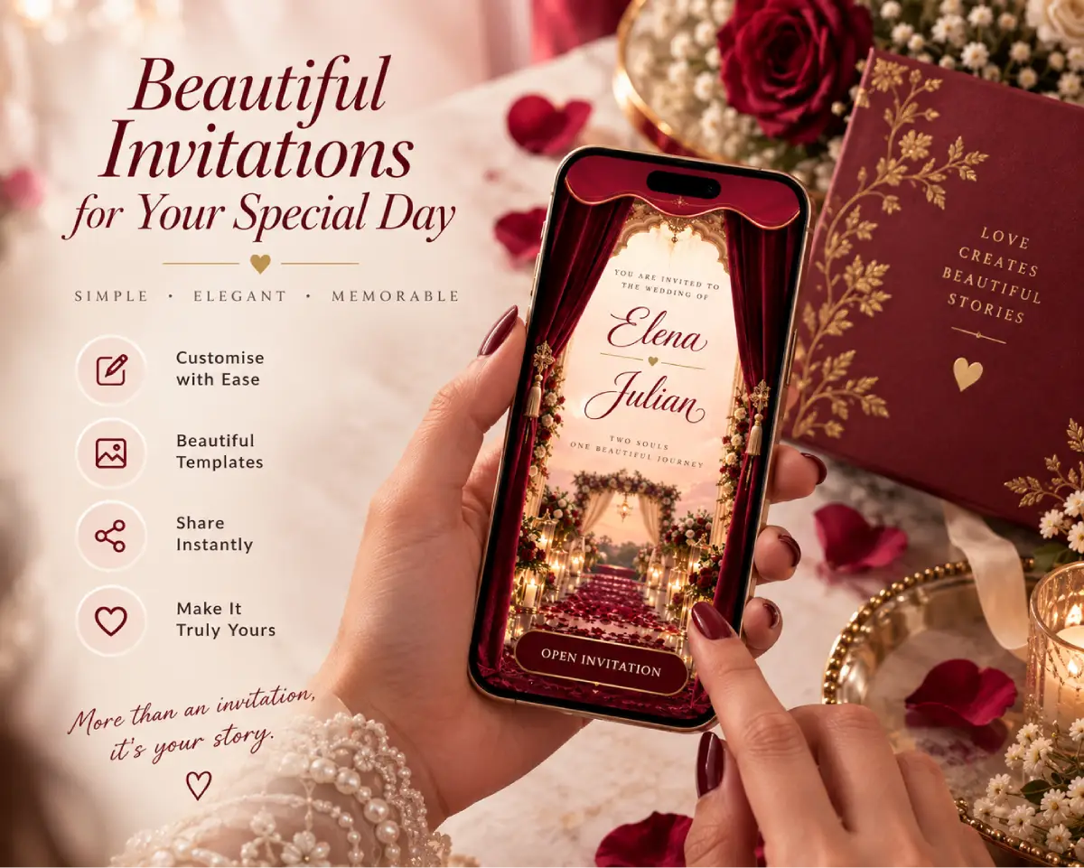 Royal Ruby wedding invitation, photo 2