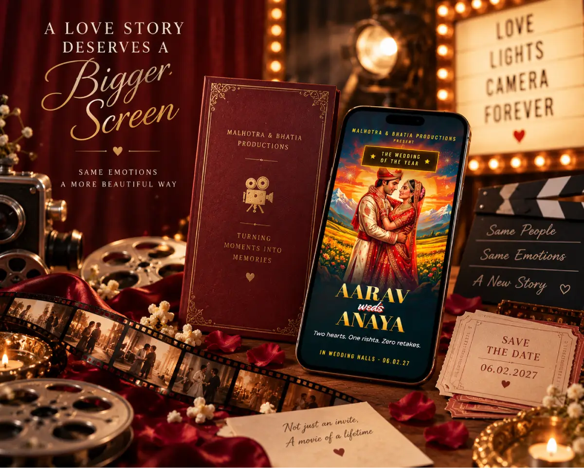 Filmy Premiere wedding invitation preview